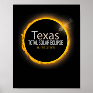Eclipse 2024 Shirt Total Solar Eclipse Staat Texas Poster