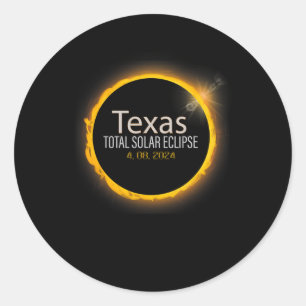 Eclipse 2024 Shirt Total Solar Eclipse Staat Texas Runder Aufkleber