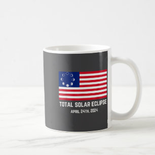 Eclipse 2024 USA-Flagge Lustig Amerikanische Total Kaffeetasse