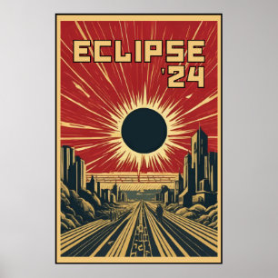 Eclipse '24 Propaganda Stadt Poster