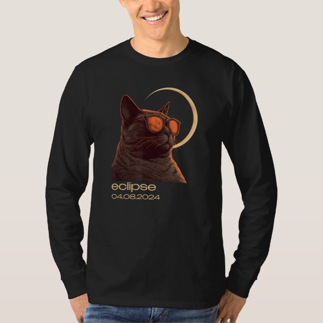 Eclipse April 8 2024 Total Annular Eclipse Cat Fan T-Shirt (Vorderseite)