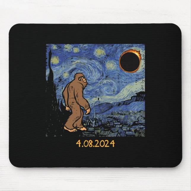 Eclipse Bigfoot Starry Night Sasquatch Men Women K Mousepad (Vorne)