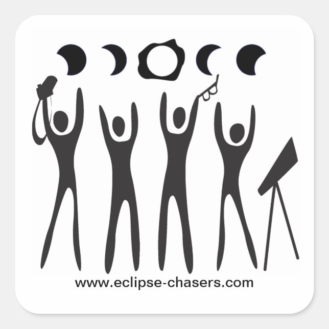 Eclipse Chasers Logo-Aufkleber Quadratischer Aufkleber (Vorderseite)