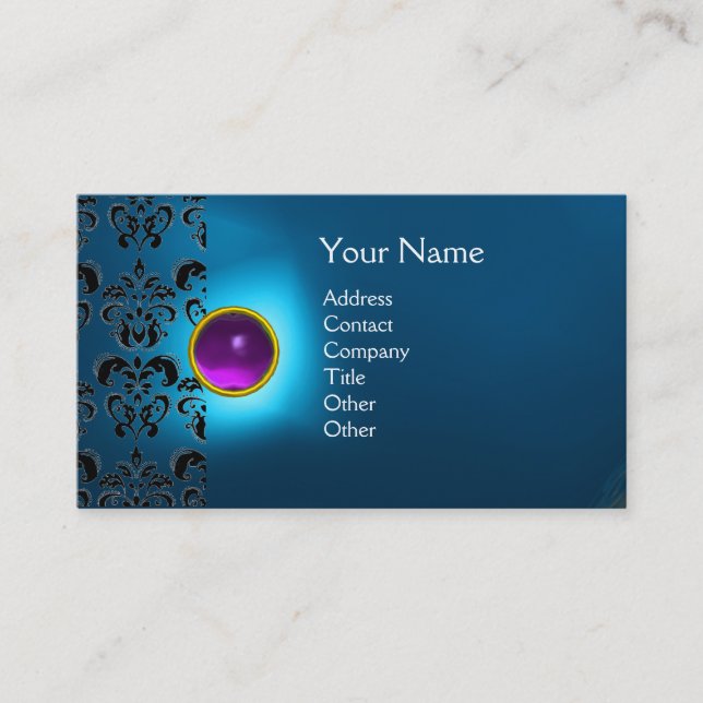 ECLIPSE DAMASK-EDELSTEIN-MONOGRAMM VISITENKARTE (Vorderseite)