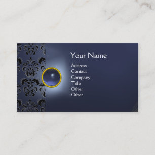 ECLIPSE DAMAST-EDELSTEIN MONOGRAMM blau Visitenkarte