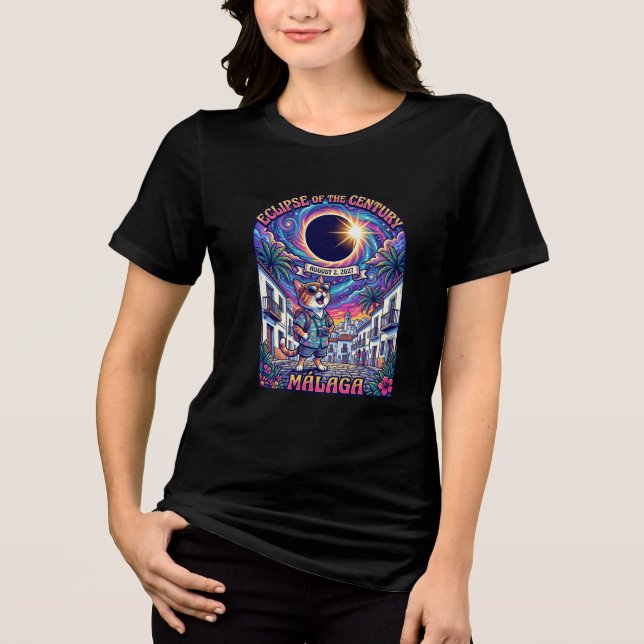 Eclipse Des Jahrhunderts 2. August 2027 Malaga T-S Tri-Blend Shirt (Vorderseite)