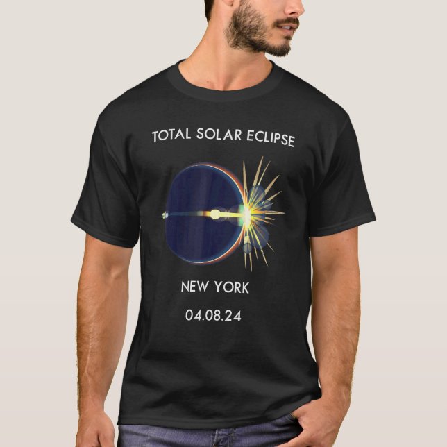 Eclipse Flare 04 08 24 Gesamtsolares Eclipse Neu T-Shirt (Vorderseite)