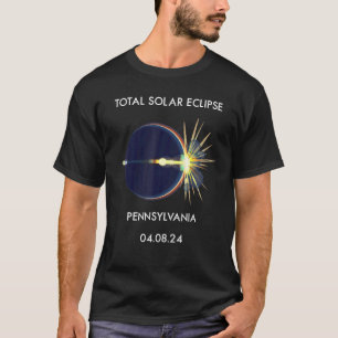 Eclipse Flare 04 08 24 Gesamtsolares Eclipse Penns T-Shirt