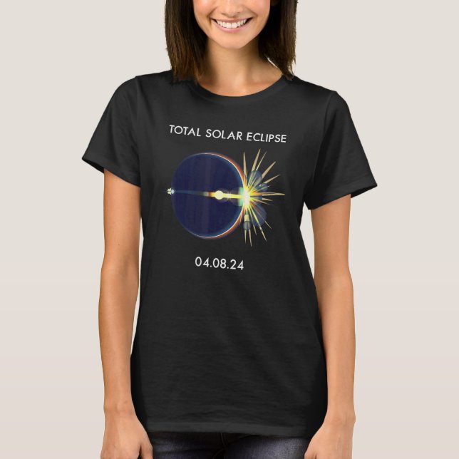Eclipse Flare 04 08 24 Total Solar Eclipse America T-Shirt (Vorderseite)