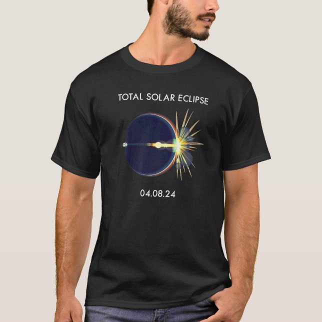 Eclipse Flare 04 08 24 Total Solar Eclipse Amerika T-Shirt (Vorderseite)