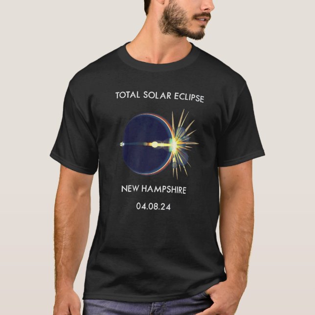 Eclipse Flare 04 08 24 Total Solar Eclipse New Ham T-Shirt (Vorderseite)