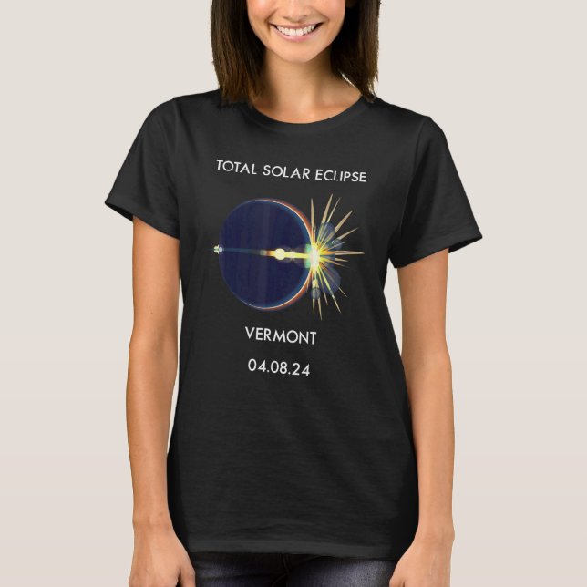 Eclipse Flare 04 08 24 Total Solar Eclipse Vermont T-Shirt (Vorderseite)