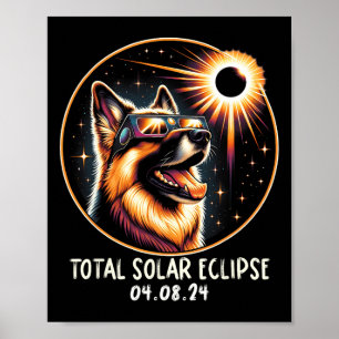 Eclipse German Shepherd Wearing Gles 8. April 2024 Poster