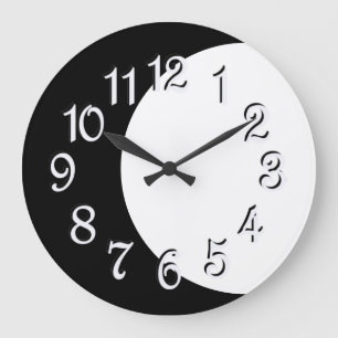 Eclipse in Schwarz und Weiß Große Wanduhr