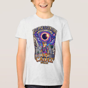 Eclipse Jahrhundert 2027 Cadiz Kinder Totale Sonne Tri-Blend Shirt