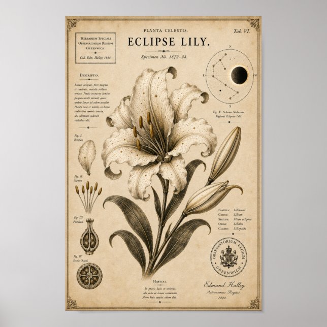 Eclipse-Lilie Victorianisches Botanisches Museum D Poster (Vorne)