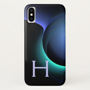 ECLIPSE MONOGRAM Lebendes schwarzes Blau Case-Mate iPhone Hülle