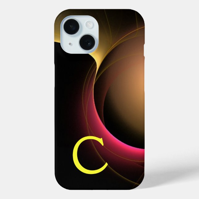 ECLIPSE MONOGRAM Lebendes schwarzes Gelb Case-Mate iPhone Hülle (Rückseite)