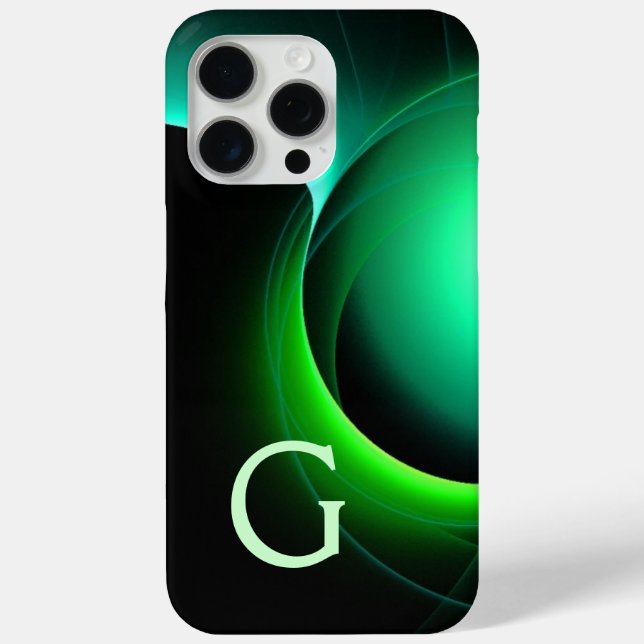 ECLIPSE MONOGRAM Lebendes schwarzes Grün Case-Mate iPhone Hülle (Rückseite)