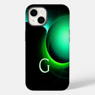 ECLIPSE MONOGRAM Lebendiges Schwarzgrün iPhone 14 Hülle