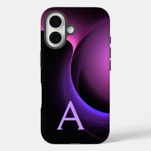 ECLIPSE MONOGRAM Lebhafter schwarzer lila iPhone 16 Hülle