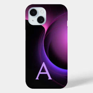 ECLIPSE MONOGRAM Lebhafter schwarzer lila iPhone 15 Hülle