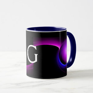 ECLIPSE MONOGRAM Pink Lila Blue Black Fraktals Tasse