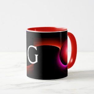 ECLIPSE MONOGRAM Rosa Schwarze Fraktale Tasse