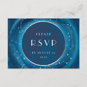 Eclipse Moon Wedding RSVP Card Karte