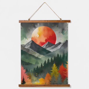 Eclipse Over the Wild Wandteppich Mit Holzrahmen