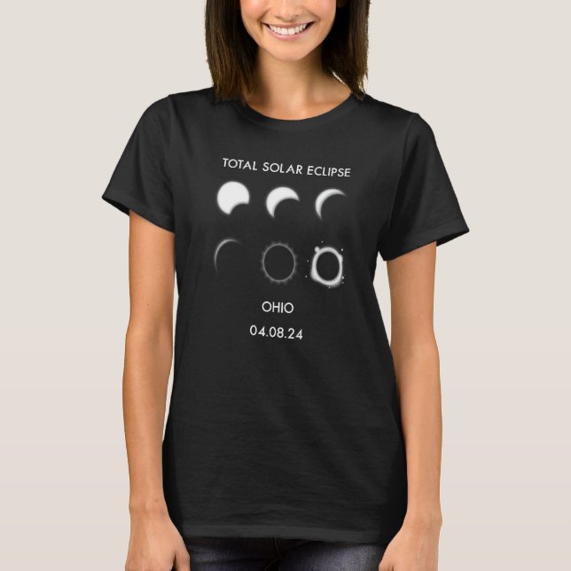 Eclipse-Phasen 04 08 24 Gesamtsolares Eclipse Ohio T-Shirt (Vorderseite)