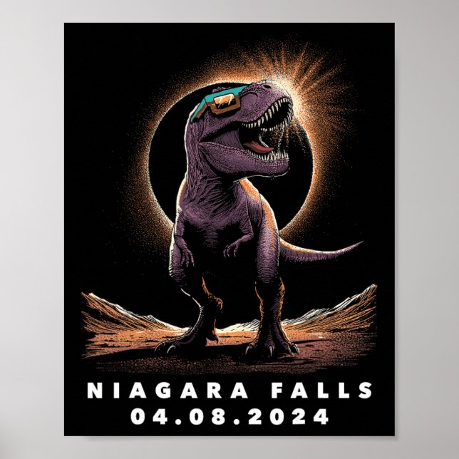 Eclipse Shirt 2024 Niagara Falls Solar Eclipse Gle Poster (Vorne)