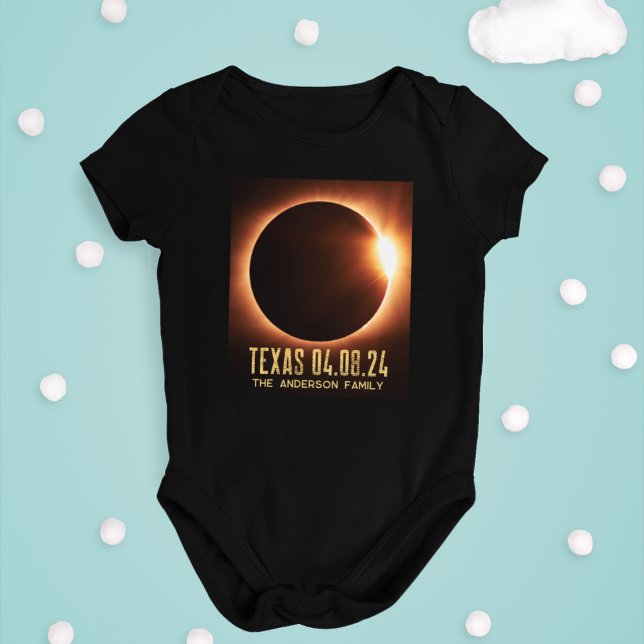 Eclipse Texas 2024 Personalisiert Baby Strampler (Von Creator hochgeladen)