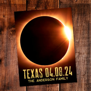 Eclipse Texas 2024 Personalisiert Postkarte