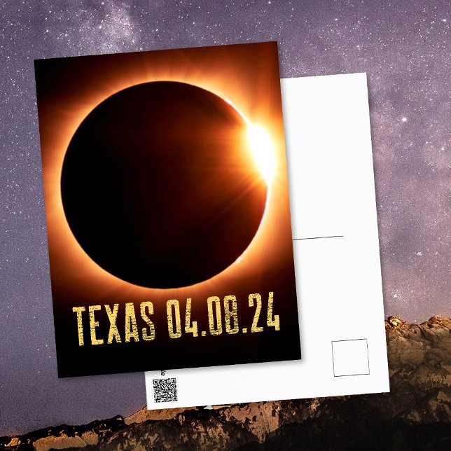 Eclipse Texas insgesamt 2024 Totality Solar Eclips Postkarte (Front/Back)