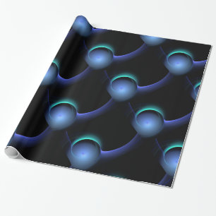 ECLIPSE Vibranly Aquamarin Blue, Türkis, Schwarz Geschenkpapier