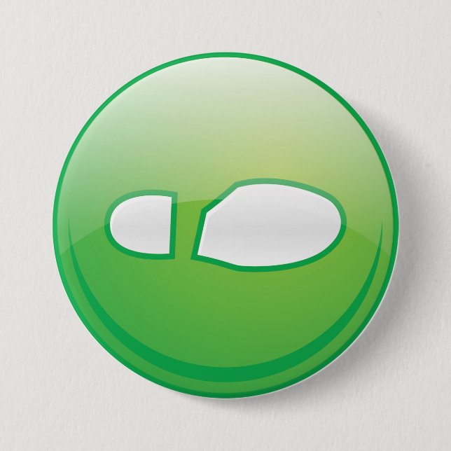 Eco-Friendly Green Footprint Icon Button (Vorderseite)