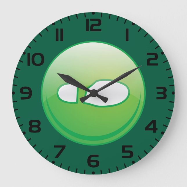 Eco-Friendly Green Footprint Icon Große Wanduhr (Vorderseite)