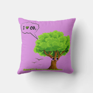 Eco-Friendly ‘I Love CO2’ Illustrated Tree Kissen