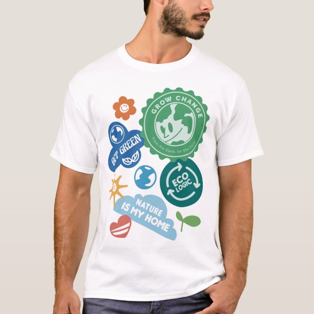 Eco-Friendly Sticker Collection T-Shirt (Vorderseite)