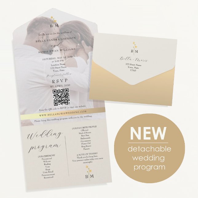 Eco-Friendly Wedding Program All In One Invitation All In One Einladung (Von Creator hochgeladen)