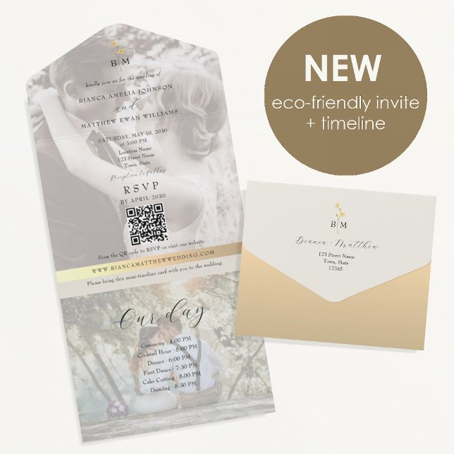Eco-Friendly Wedding Timeline All In One Einladung (Von Creator hochgeladen)