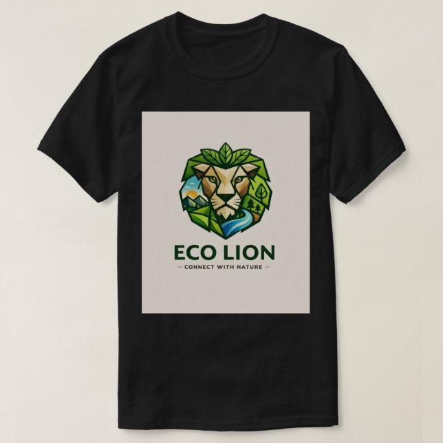 Eco-Nature Geometric Lion T-Shirt (Design vorne)