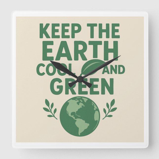 Eco Wall Clock Quadratische Wanduhr (Vorderseite)