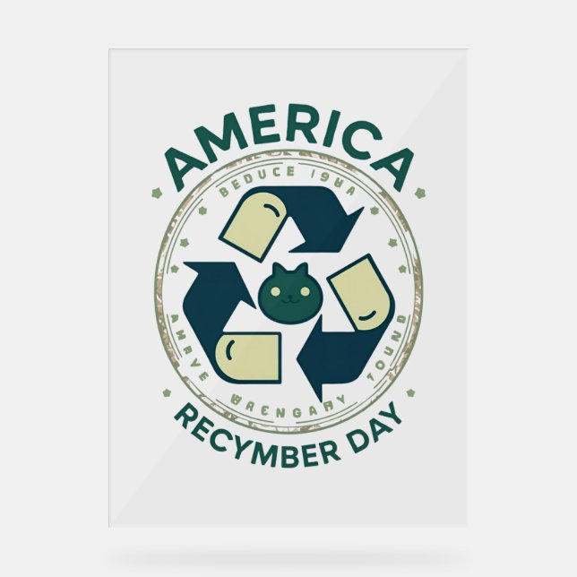 Eco Warrior Recycle Day Shirt Acrylschild (Vorderseite)