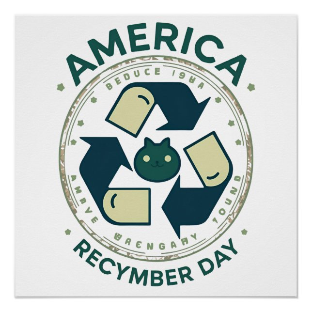 Eco Warrior Recycle Day Shirt Poster (Vorderseite)