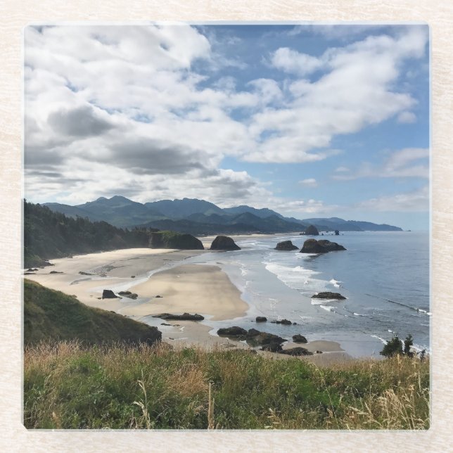 Ecola Staat Beach, Oregon Glasuntersetzer (Vorderseite)