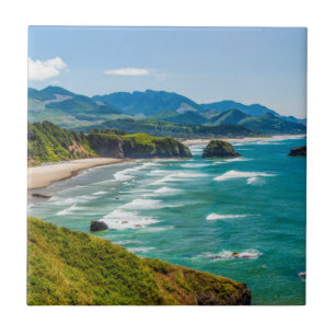 Ecola Staat Park, Oregon. Panorama des Crescent Fliese