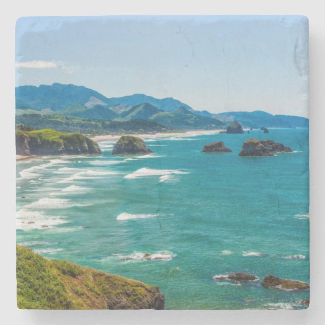 Ecola Staat Park, Oregon. Panorama des Crescent Steinuntersetzer (Vorderseite)