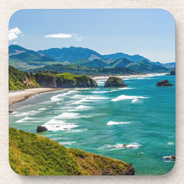 Ecola Staat Park, Oregon. Panorama des Crescent Untersetzer (Vorderseite)